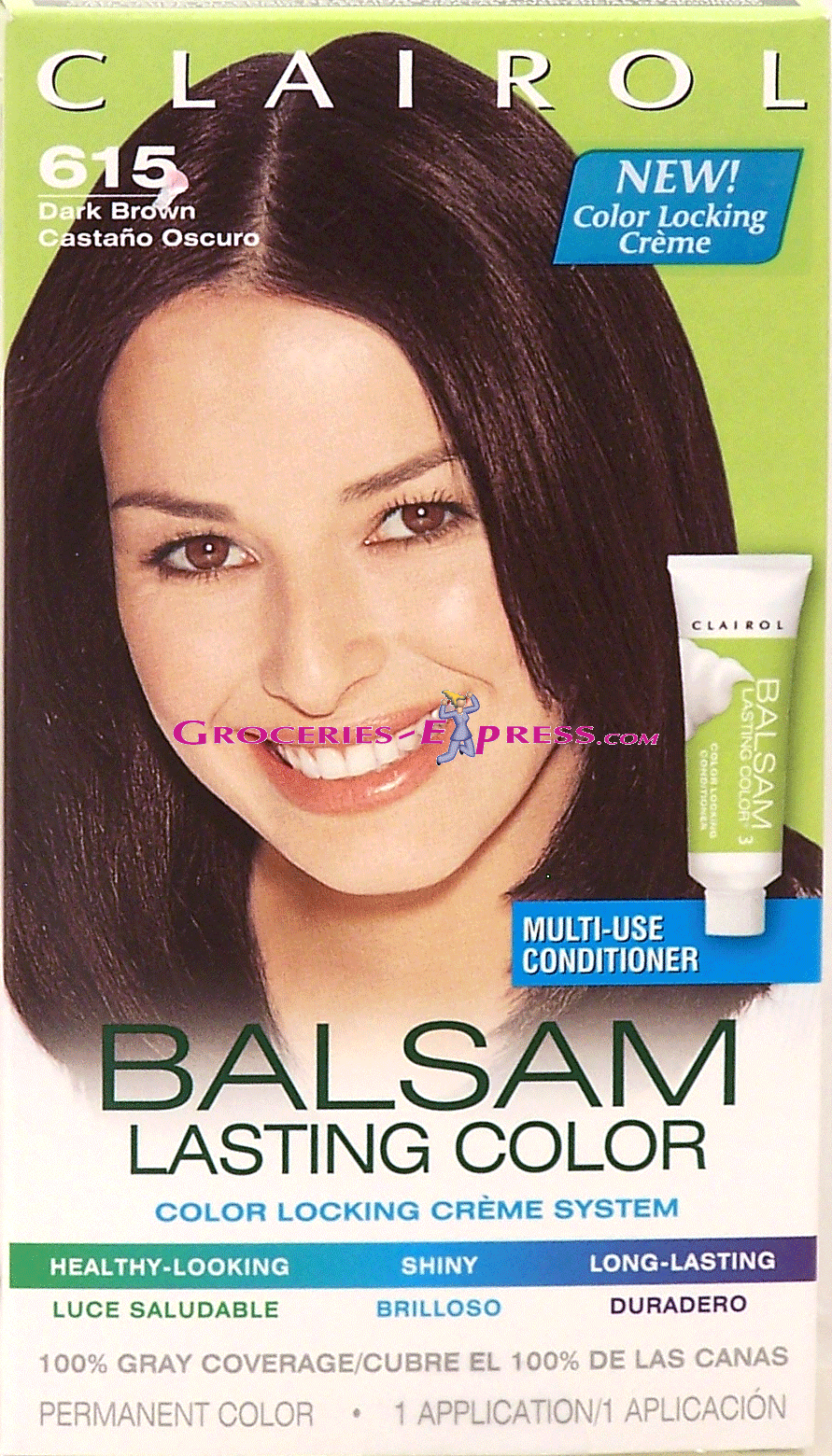 Clairol&nbsp;balsam lasting color&nbsp;permanent, 615 dark brown Full-Size Picture
